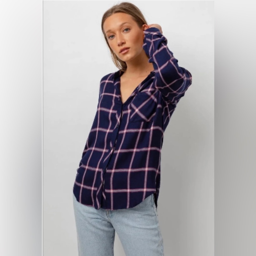 Rails Women Plaid Button Down in Sapphire Magenta